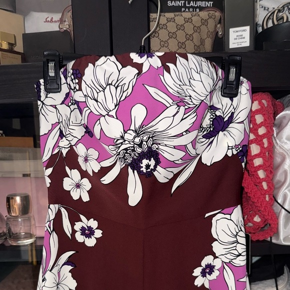 Express Floral Strapless Wide Leg Jumpsuit - Picture 3 of 10